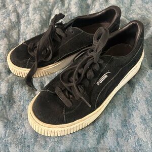 Puma Black Sneakers with White Soles